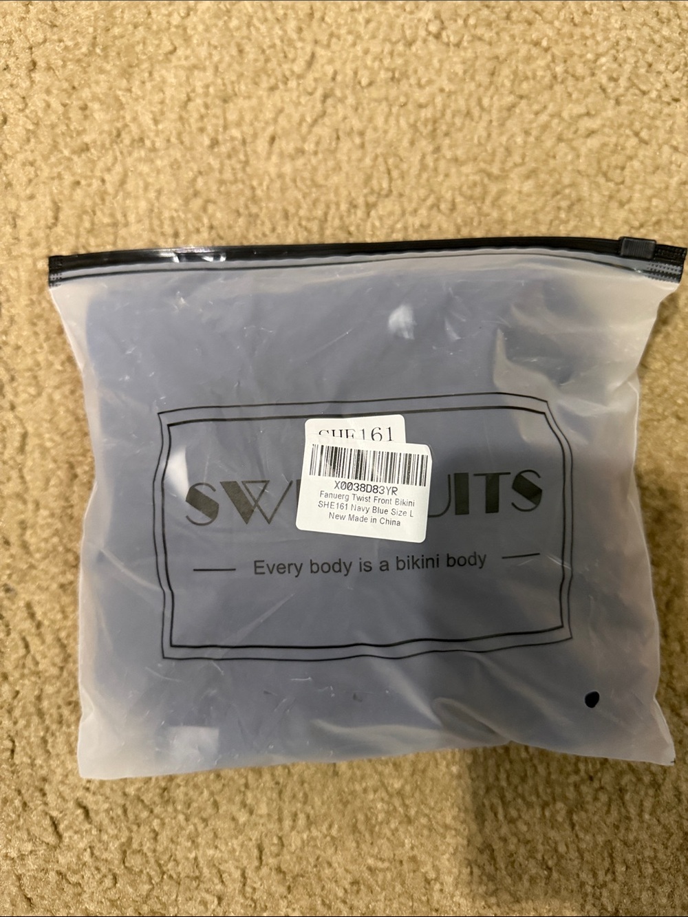 Navy High-Waist Wrap Bikini Set by - Picture 6 of 6